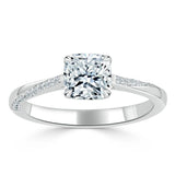 1.20ct Cushion Cut Moissanite Engagement Ring, Classic Style, Available in White Gold, Platinum, Rose Gold or Yellow Gold