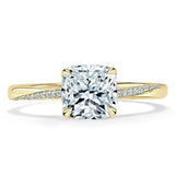 1.20ct Cushion Cut Moissanite Engagement Ring, Classic Style, Available in White Gold, Platinum, Rose Gold or Yellow Gold