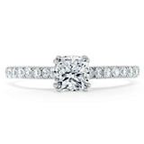 Lab-Diamond Cushion Cut Engagement Ring, Classic Style, Choose Your Stone Size and Metal