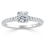 1.00ct Cushion Cut Moissanite Engagement Ring, Classic Style, Available in White Gold, Platinum, Rose Gold or Yellow Gold