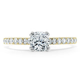 1.00ct Cushion Cut Moissanite Engagement Ring, Classic Style, Available in White Gold, Platinum, Rose Gold or Yellow Gold