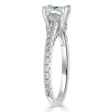 Lab-Diamond Cushion Cut Engagement Ring, Tiffany Style, Choose Your Stone Size and Metal
