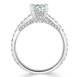 Lab-Diamond Cushion Cut Engagement Ring, Tiffany Style, Choose Your Stone Size and Metal