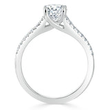 Lab-Diamond Cushion Cut Engagement Ring, Split Shank,Choose Your Stone Size and Metal