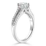 Lab-Diamond Cushion Cut Engagement Ring, Split Shank,Choose Your Stone Size and Metal