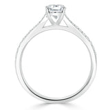 1.00ct Emerald Cut Moissanite Engagement Ring, Classic Style, Available in White Gold, Platinum, Rose Gold or Yellow Gold