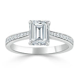 Lab-Diamond Emerald Cut Engagement Ring, Classic Style, Choose Your Stone Size and Metal