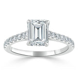 Lab-Diamond Emerald Cut Engagement Ring, Classic Style, Choose Your Stone Size and Metal