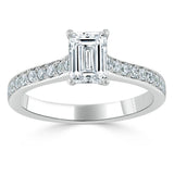 Lab-Diamond Emerald Cut Engagement Ring, Classic Style, Choose Your Stone Size and Metal