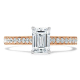 Lab-Diamond Emerald Cut Engagement Ring, Classic Style, Choose Your Stone Size and Metal