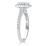 Lab-Diamond Princess Cut Engagement Ring, Classic Halo, Choose Your Stone Size and Metal