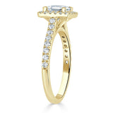 1.40ct Princess Cut Moissanite Engagement Ring, Classic Halo, Available in White Gold, Platinum, Rose Gold or Yellow Gold