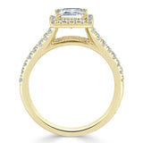 Lab-Diamond Princess Cut Engagement Ring, Classic Halo with Split Shank, Choose Your Stone Size and Metal