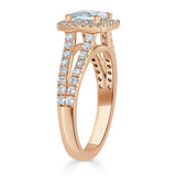 Lab-Diamond Princess Cut Engagement Ring, Classic Halo with Split Shank, Choose Your Stone Size and Metal