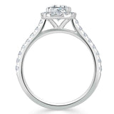 Lab-Diamond Cushion Cut Halo Engagement Ring, Tiffany Style, Choose Your Stone Size and Metal