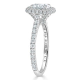 Lab-Diamond Cushion Cut Halo Engagement Ring, Tiffany Style, Choose Your Stone Size and Metal