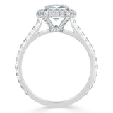 Lab-Diamond Cushion Cut Halo Engagement Ring, Tiffany Style, Choose Your Stone Size and Metal