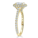 1.60ct Cushion Cut Moissanite Halo Engagement Ring, Tiffany Style, Available in White Gold, Platinum, Rose Gold or Yellow Gold