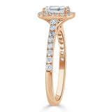 Lab-Diamond Emerald Cut Engagement Ring, Classic Halo, Choose Your Stone Size and Metal
