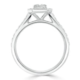 1.40ct Emerald Cut Moissanite Engagement Ring, Classic Halo, Available in White Gold, Platinum, Rose Gold or Yellow Gold