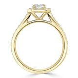 1.40ct Emerald Cut Moissanite Engagement Ring, Classic Halo, Available in White Gold, Platinum, Rose Gold or Yellow Gold