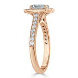 Lab-Diamond Emerald Cut Engagement Ring, Classic Halo, Choose Your Stone Size and Metal