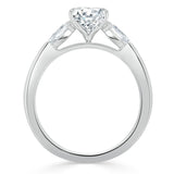 1.30ct Cushion Cut Moissanite 3 stone Engagement Ring, Available in White Gold, Platinum, Rose Gold or Yellow Gold