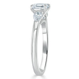 1.30ct Cushion Cut Moissanite 3 stone Engagement Ring, Available in White Gold, Platinum, Rose Gold or Yellow Gold