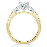 1.30ct Cushion Cut Moissanite 3 stone Engagement Ring, Available in White Gold, Platinum, Rose Gold or Yellow Gold