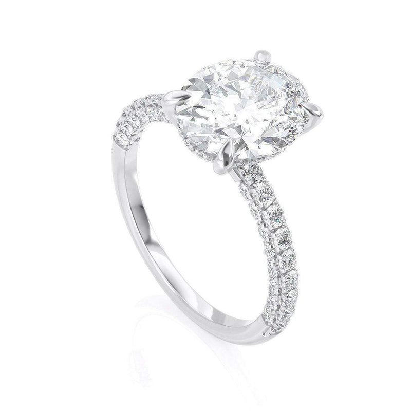 3.00ct Oval Cut Moissanite, Classic Engagement Ring, Available in White Gold or Platinum