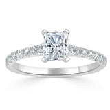Lab-Diamond Radiant Cut Engagement Ring, Classic Style, Choose Your Stone Size and Metal