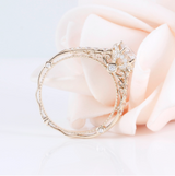 1.00ct Round Cut Moissanite Engagement Ring, Vintage Design, 14Kt 585 Yellow Gold