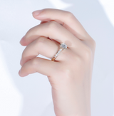 1.00ct Round Cut Moissanite Engagement Ring, Vintage Design, 14Kt 585 Yellow Gold