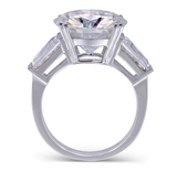 8.00ct Round Cut Moissanite, Classic Engagement Ring, 14Kt 585 White Gold