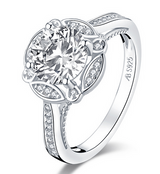 2.00ct Vintage Brilliant Cut, Diamond Engagement Ring, 925 Silver