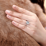 5.00ct Classic Cushion Cut Diamond Engagement Ring, 925 Silver