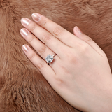 5.00ct Classic Cushion Cut Diamond Engagement Ring, 925 Silver