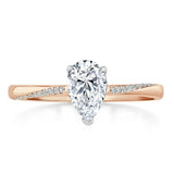 Lab-Diamond Pear Cut Engagement Ring, Classic Style, Choose Your Stone Size and Metal