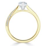 Lab-Diamond Pear Cut Engagement Ring, Classic Style, Choose Your Stone Size and Metal