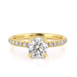 Lab-Diamond, Round Cut Engagement Ring, Classic Style, Choose Your Stone Size and Metal