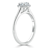 Lab-Diamond, Round Cut Halo Engagement Ring, Choose Your Stone Size and Metal
