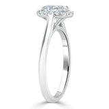 Lab-Diamond Oval Cut Halo Engagement Ring, Choose Your Stone Size and Metal