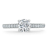 1.00ct Round Cut Moissanite Halo Engagement Ring, Classic Style, Available in White Gold, Platinum, Rose Gold or Yellow Gold