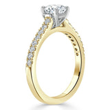 Lab-Diamond, Round Cut Engagement Ring, Classic Style, Choose Your Stone Size and Metal