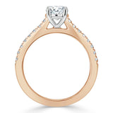 Lab-Diamond, Round Cut Engagement Ring, Classic Style, Choose Your Stone Size and Metal