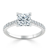 Lab-Diamond Princess Cut Engagement Ring, Classic Style, Choose Your Stone Size and Metal