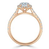1.40ct Round Cut Moissanite Halo Engagement Ring, Tiffany Style, Available in White Gold, Platinum, Rose Gold or Yellow Gold