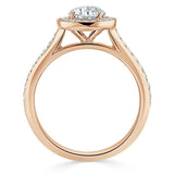 Lab-Diamond, Round Cut Halo Engagement Ring, Tiffany Style, Choose Your Stone Size and Metal