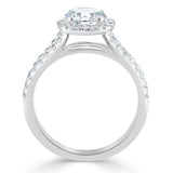 Lab-Diamond, Round Cut Halo Engagement Ring, Tiffany Style, Choose Your Stone Size and Metal