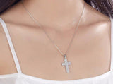 2.00ct Pavé Set Diamond Cross Pendant, 925 Silver